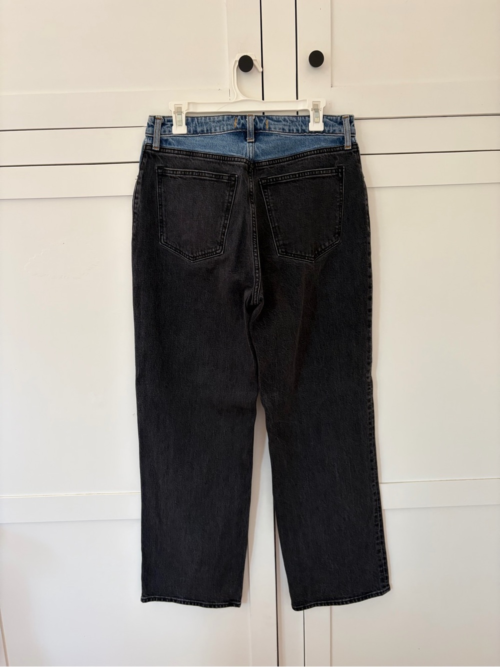 Abercombie & Fitch Two Tone Black Blue 90’s Relaxed High Rise Jeans Size 30/10 - Picture 5 of 7